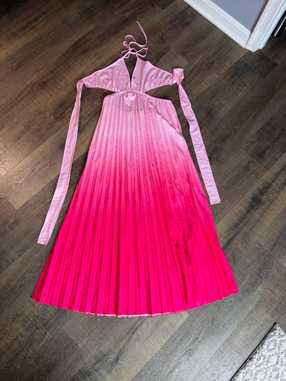 SHEIN Pink Ombre Pleated Maxi Dress — Size XL Brand: SHEIN
